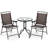 3 PCS Outdoor Bistro Dining Furniture Set w/1.57'' Umbrella Hole Rippled