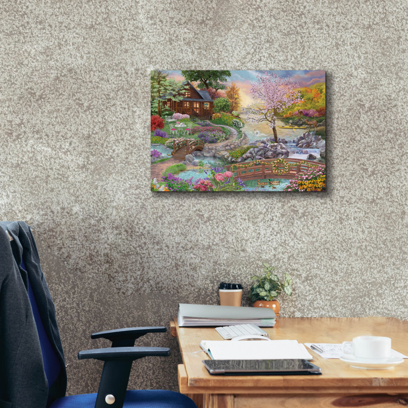 «Spring Stream» par Bigelow, illustrations sur toile, H 18 po x l 26 po x P 0,75 po