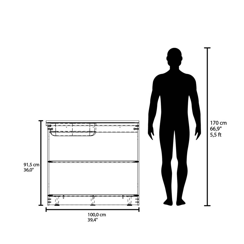 Armoire de base avec double porte et tablette intérieure Haivana, Blanc