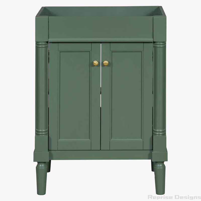 Base de meuble-lavabo simple 23,5 po seulement, Vert, Or