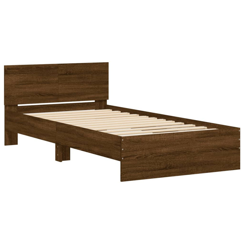 Bed, 100 x 200 cm, Brown Oak