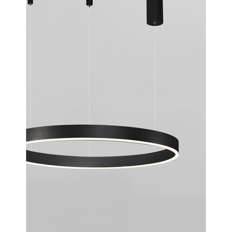 1 - Light LED Single Pendant, 5.5cm H x 60cm W x 60cm D, Black