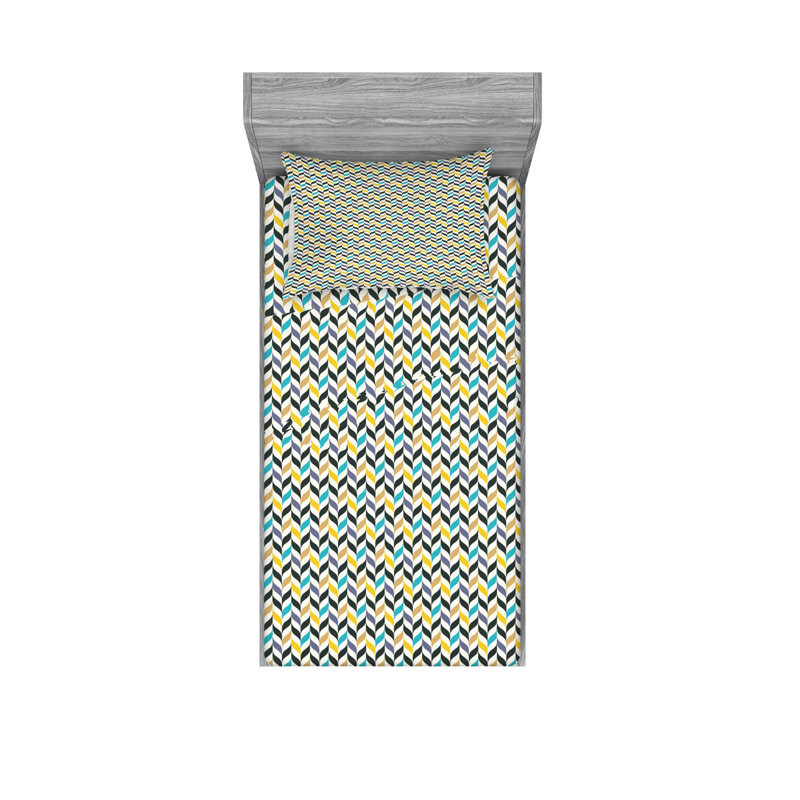 Ensemble de draps Curvy Lines, Ensemble de draps pour lit simple avec drap-housse