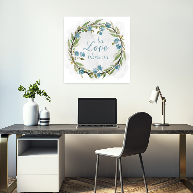 «Love Blossom Wreath», art délicat, nature éthérée, printemps, H 18 po x l 18 po
