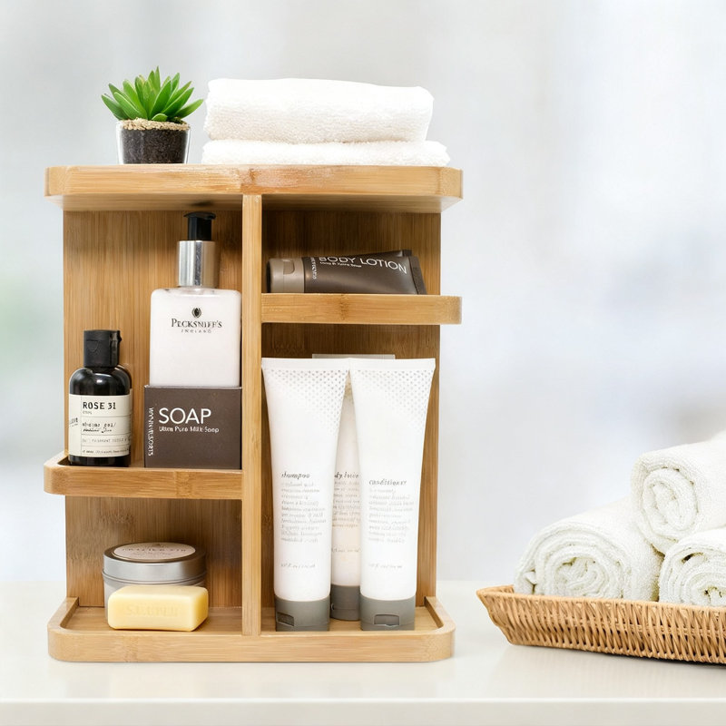 Organisateur de maquillage rotatif, 1 (brun clair)
