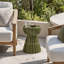 Table d'appoint en forme de sablier en céramique Olive Green Grid