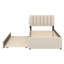 Lit plateforme simple tapissier avec lit gigogne sous le lit-1893588634