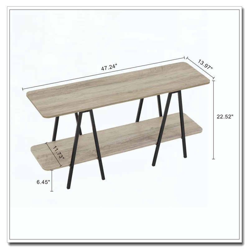47.24-Inch Long Console Table, Gray
