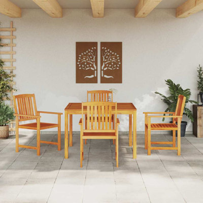 4 - Person Square Solid Wood Patio Dining Set