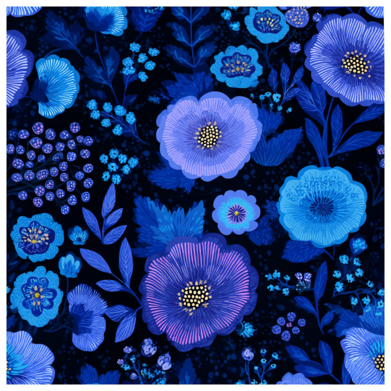 Édredon à motif floral Boho Boho, Édredon simple extra long, Floral mauve / bleu