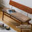 Solid Wood Bench with Wide Backrest & Retro Fabric Seat - Vintage Style for Entryway, Bedroom, or Dining