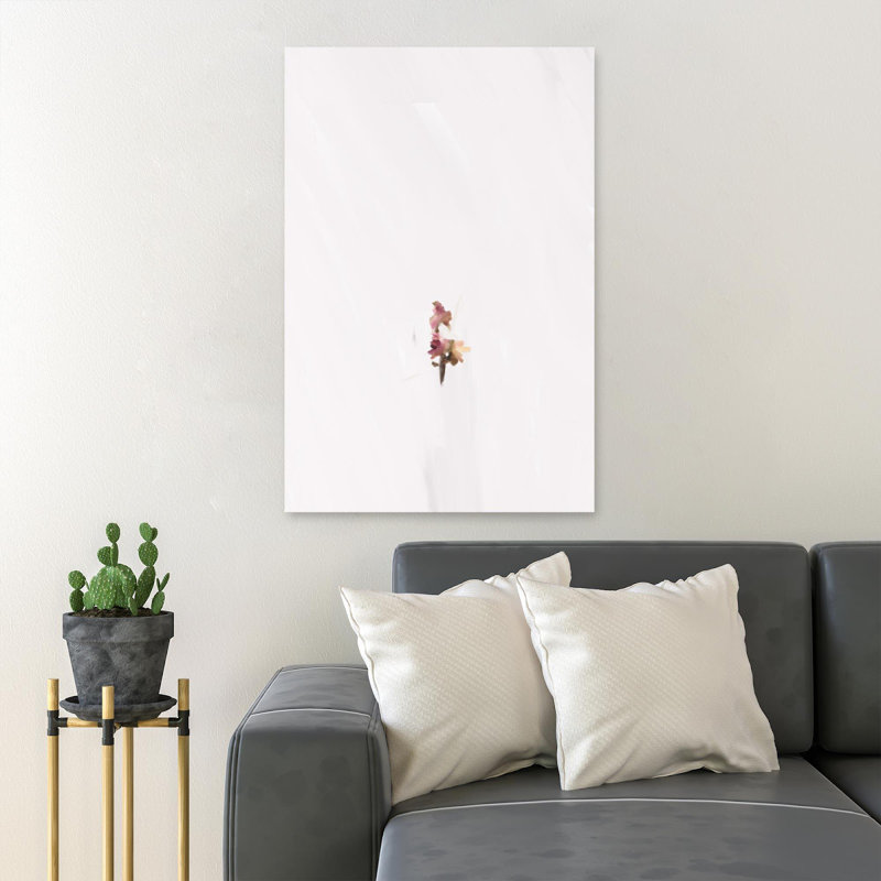 Pink Rose Flower 3 - 1 Piece Rectangle Graphic Art Print On Wrapped Canvas, 14" H x 11" W