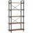 63" Tall  5-Tier Rustic Brown Industrial Metal Bookshelf