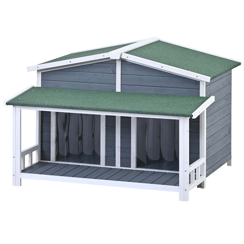 Niche pour chien en bois Danina, Gris, H 32 po x l 47,2 po x P 37,4 po
