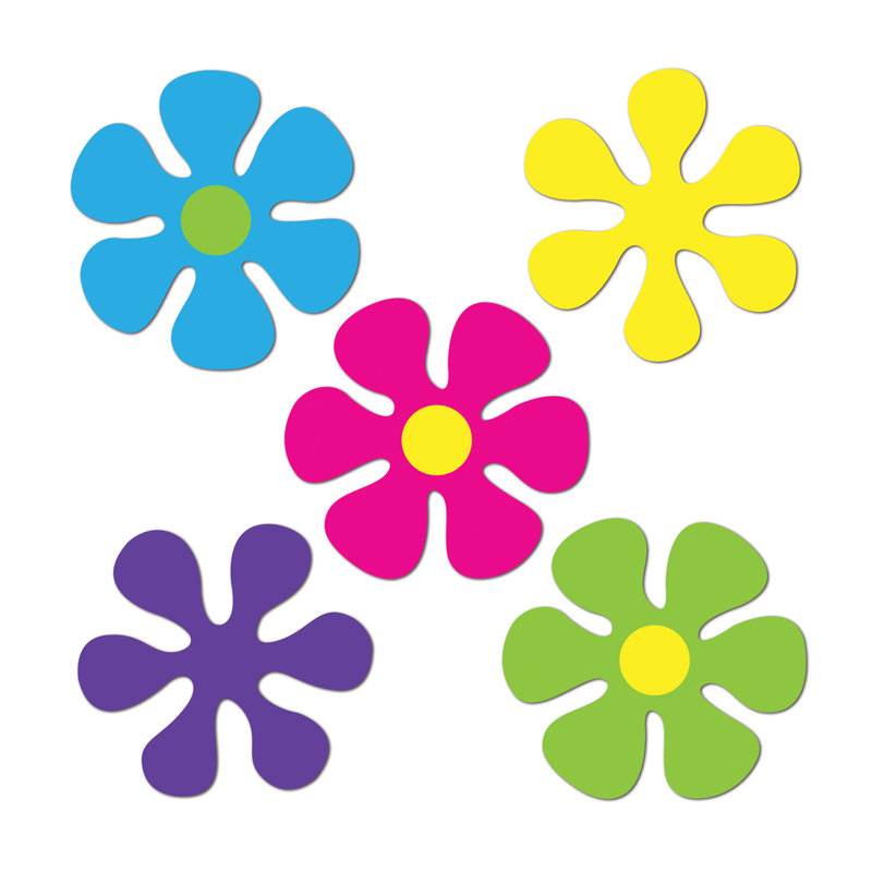 Mini découpes de fleurs rétro - 4 ½ po - paquet de 24