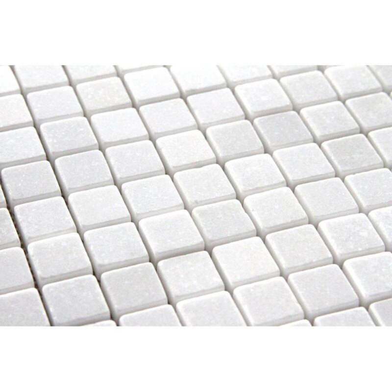Marble Grid Mosaic Wall & Floor Tile, Honed White