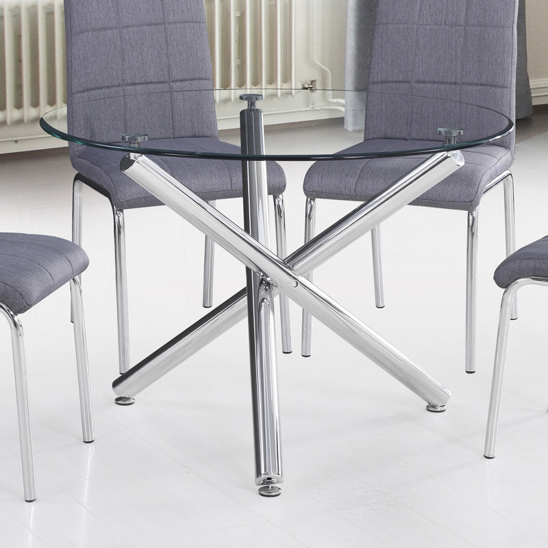 Table de salle à manger Cauvreté, Chrome chrome