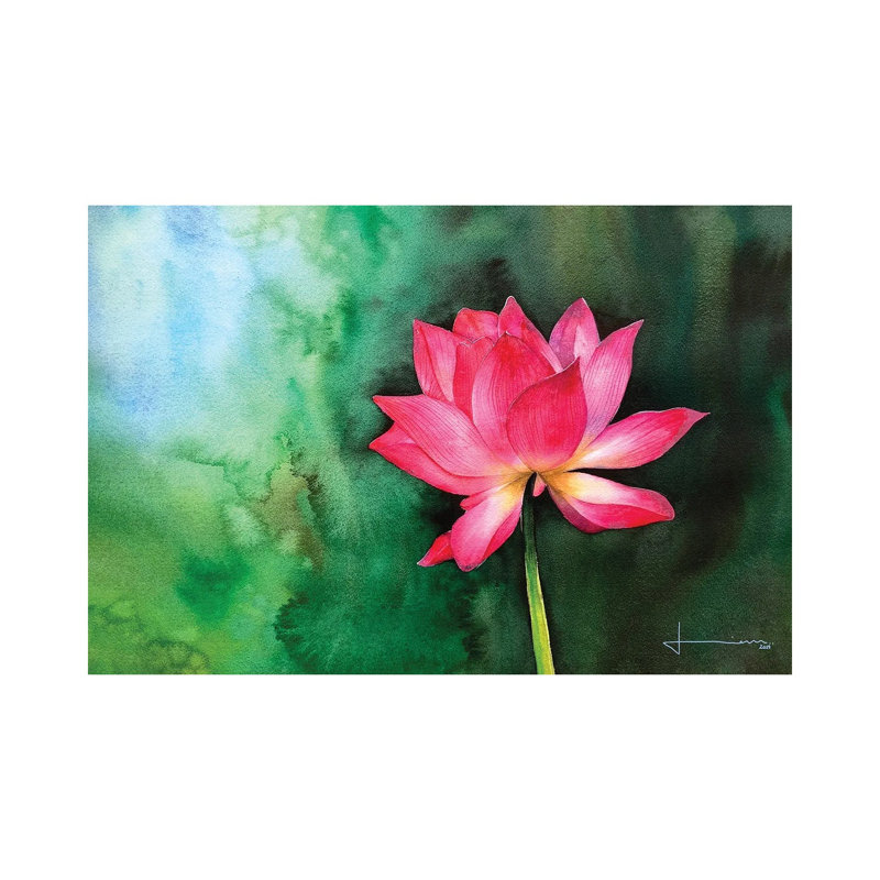 Water Lily II by Liam Kumawat - Wrapped Canvas Painting, 20.32 cm H x 30.48 cm W