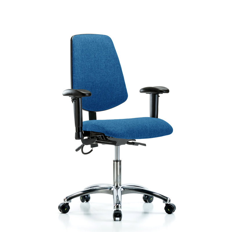 Chaise antistatique Arlene, Bleu, Roulettes, Non inclus