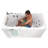 Ella Shak 36"x72" Acrylic Air + Hydro Massage + Foot Massage Walk-In Bathtub , Left Outward Swing Door, 2" Dual Drain, Ella 5 Piece Fast Fill Faucet, Heated Seat + Backrest-63851587
