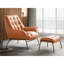 Fauteuil d'appoint en cuir fleur et coussin supérieur, structure en métal, chaise de 38 po x H 37 po, l 21 po x P 19 po, à partir de - pieds, revêtement, coussins, l 19 po, P 37 po-1276522506