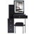29.2" Small Size Left Bedside Cabinet Vanity Table + Cushioned Stool, 2 Ac+2 Usb Power Station, Hair Dryer Bracket, Extra Large Touch Control Sliding Led Mirror, Tri-Color Switching, Brightness Adjust-2041766441