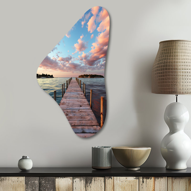 Casto - art mural asymétrique en forme de perche côtière, H 31 po x l 17 po