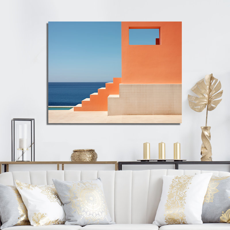 «Beach House Architecture Dream Retreat IV», reproduction sur toile, 34" H x 44" W x 1.5" D, Toile tendue