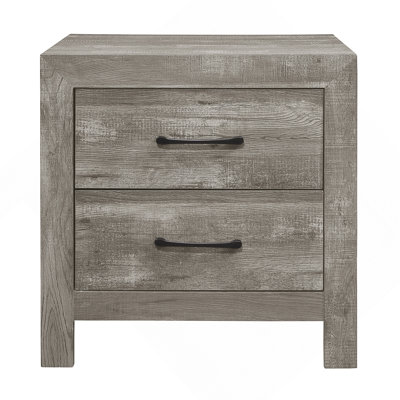 Rustic Style Gray Finish 1Pc Nightstand Of 2X Drawers Transitional Design Bedroom Furniture