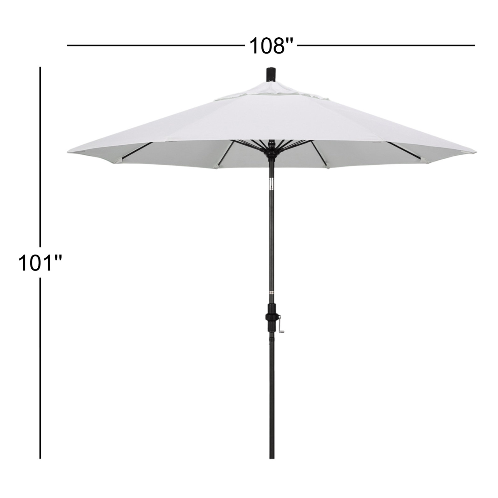 Roverta 9' Market Sunbrella® Umbrella, Canvas Natural Sunbrella® Canvas, Black
