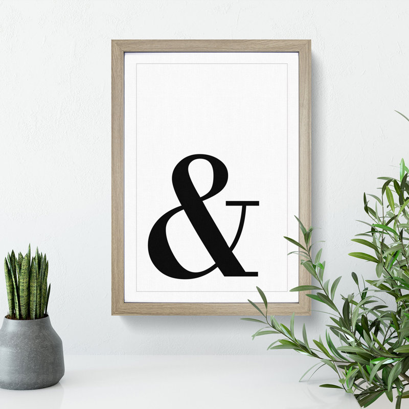And - Picture Frame Typography, Oak, 65cm H x 48cm W x 2cm D