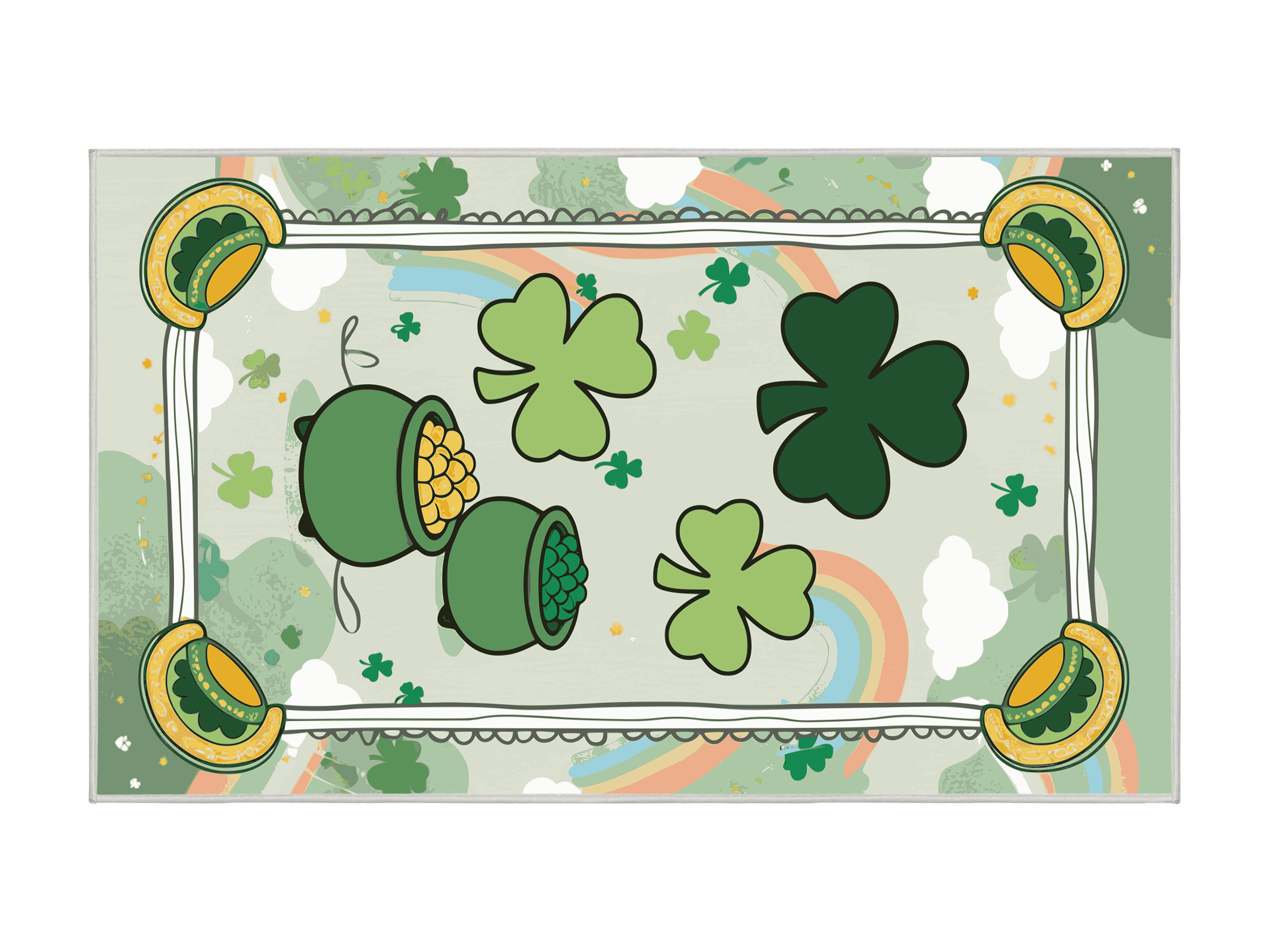 The Holiday Aisle® Saint Patrick's Day Clover Leprechaun Holiday Rug ...