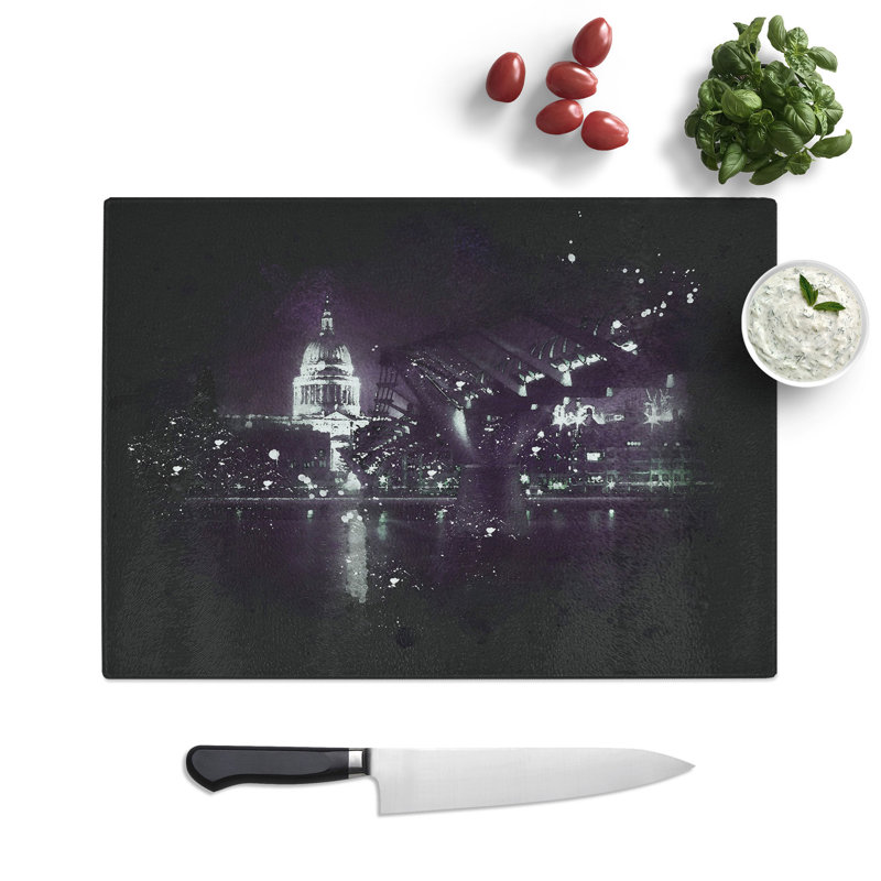 Tempered Glass St Pauls Cathedral in London Chopping Board, 20 cm x 28.5 cm