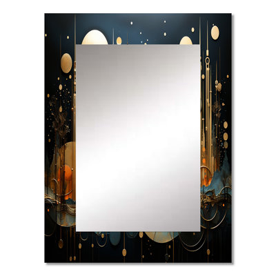 Collage Constellations I - Abstract Collages Large Wall Mirror, Modern Decorative Mirror, Printed Metal Art