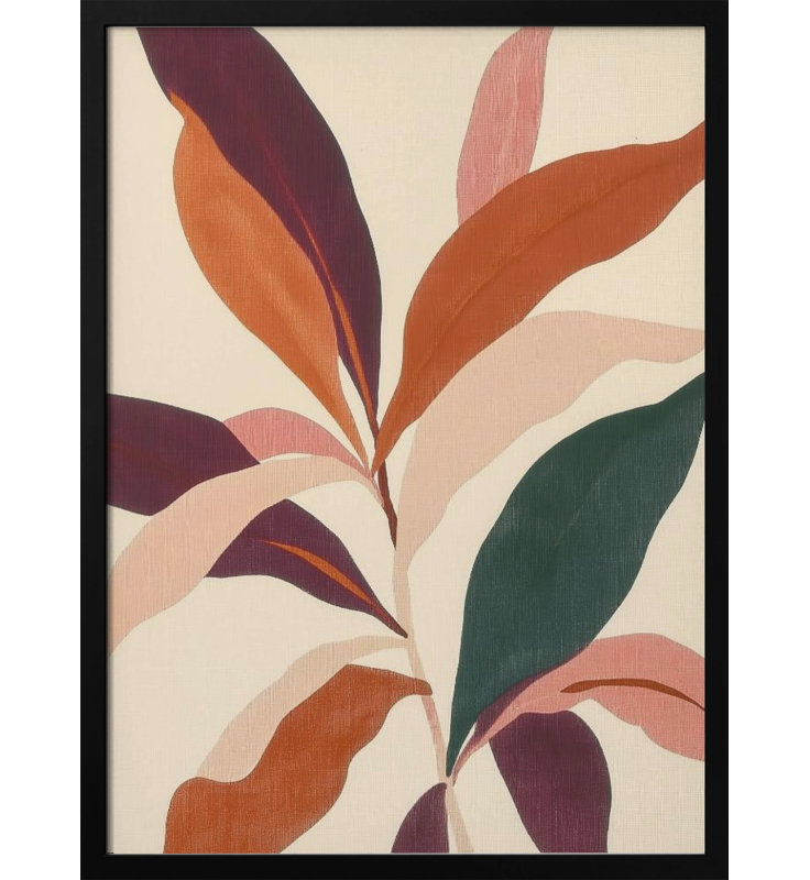 «Abstract Plants», art mural texturé encadré, Noir, noir, noir, noir, H 14 po x l 10 po