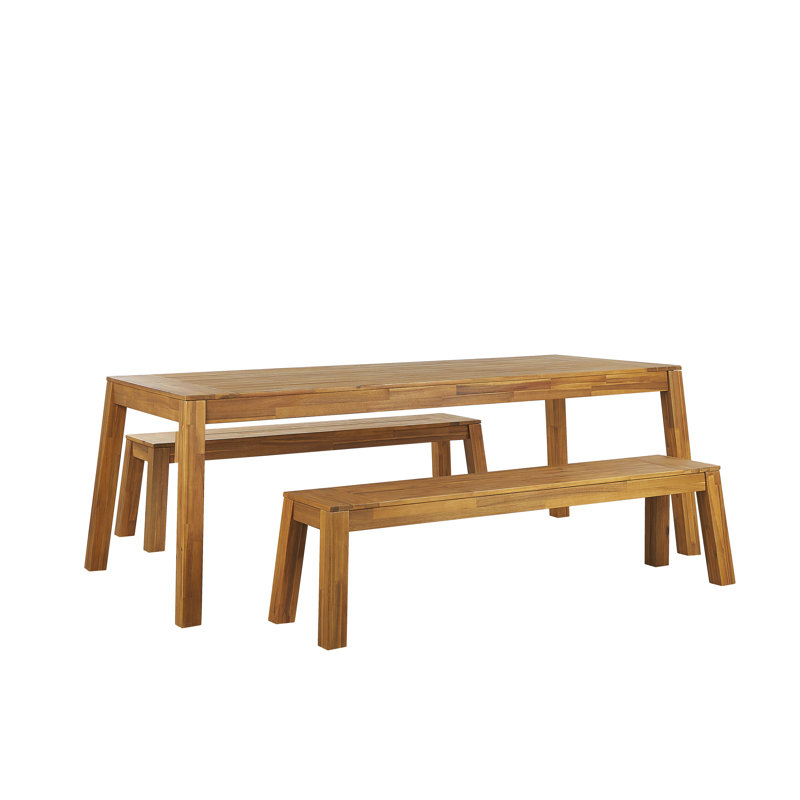 Belisma 6 - Person Acacia Wood Patio Dining Set with Rectangular Table , Cushions Included