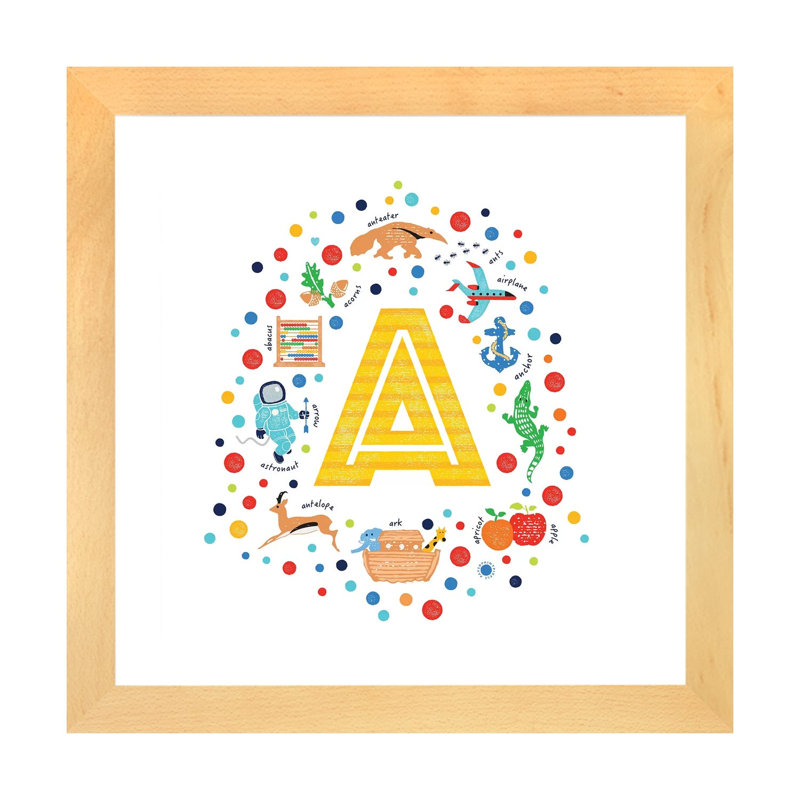 A - Reproduction d'art graphique, Papier avec cadre beige, H 24 po x l 24 po x p 1 po, Blanc
