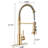Brushed Gold Kitchen Faucet With Pull-Down - Scratch Proof Finish, 9.05" Reach, 1.8Gpm Flow , Spout, Rate