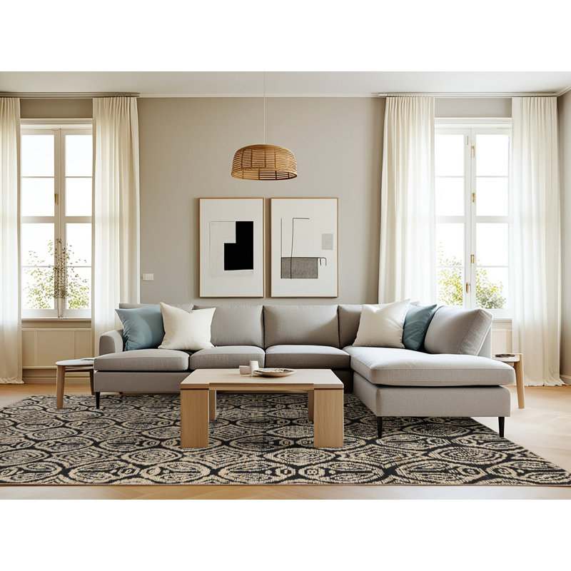 Mokshit Abstract Indoor Rug, Rectangle 8' x 12'