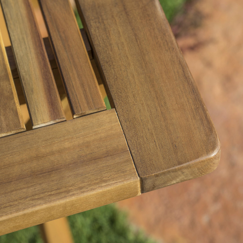 Table pliante en bois de 43,5 po, écoénergétique, prête pour l'extérieur