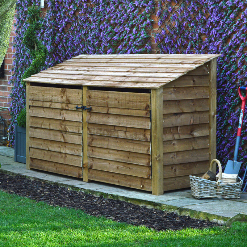 Troutville 230cm W x 80cm D Solid Wood Log Store, Rustic Brown