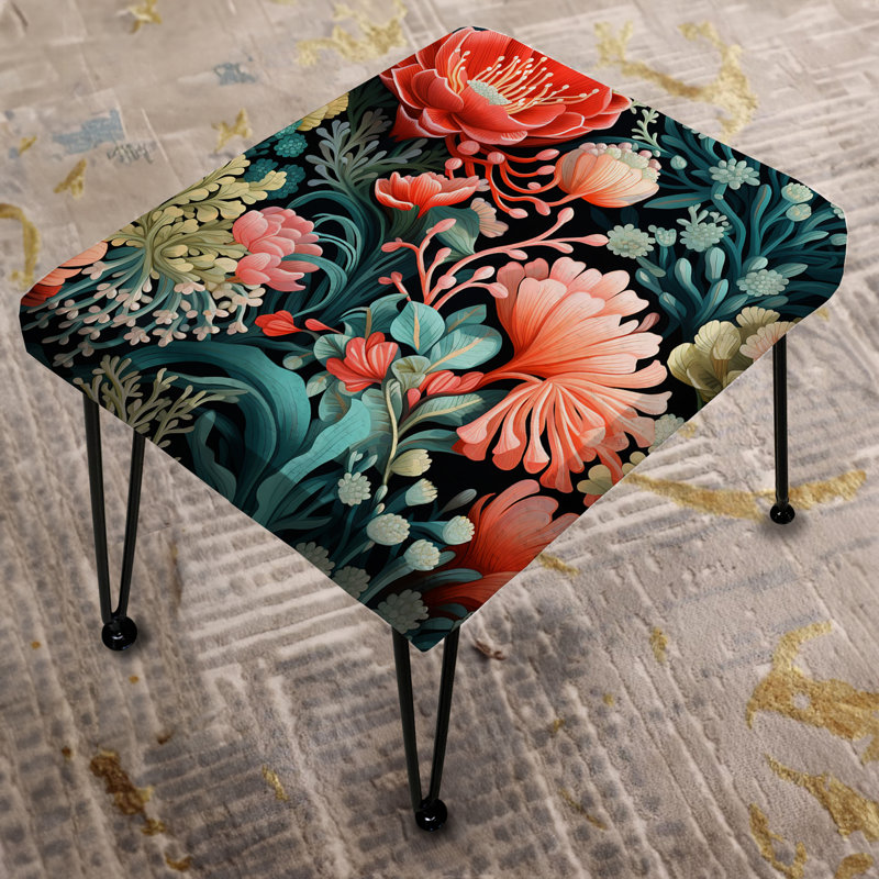 Coral Reef Corals Coastal Motif - Repose-pieds rectangulaire Coastal