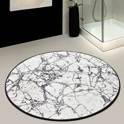 Tapis de bain de qualité supérieure, diamètre de 39,4 pouces, 100% polyester, antiallergique, anti-poussière et antitache, surface antidérapante | Lavable à la machine à 86 ° F, 700 g / m² | Doux et durable pour la sécurité et le confort de la salle de bain