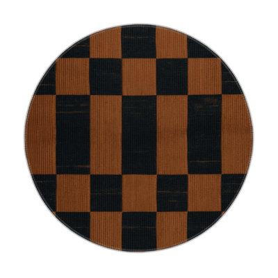 Tapis d'intérieur et d'extérieur à carreaux bleu
