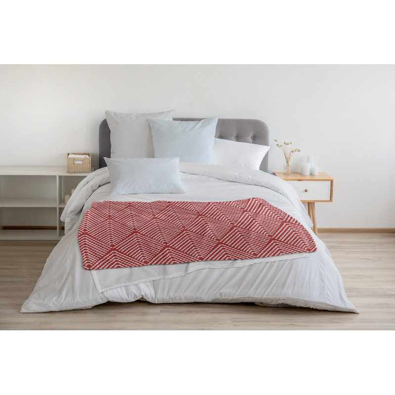 Fleece Throw Blanket, 50" W x 60" L, Ligonberry Red