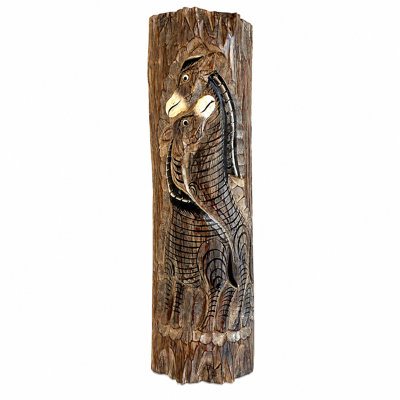 Sculpture de girafe en bois massif - Décoration safari africain fabriquée à la main pour le salon ou le vestibule