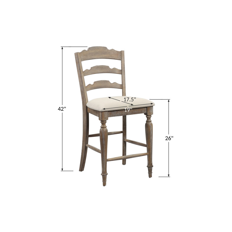 Aviya Upholstered Counter Stool with Solid Wood Frame