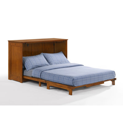 Dolphine Solid Wood Low Profile Storage Murphy Bed with Mattress -  Loon Peak®, 085DD1284037417EAEE1BB66ECDF543F