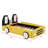 Twin Size Race Car-Shaped Platform Bed Frame For Boys Girls Kids Adults Toddler With Wheels-1542095429