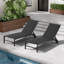 Ensemble de chaise longue d'extérieur inclinable réglable en métal avec roulettes Jedidja-580714408
